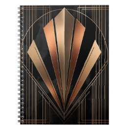 Art Deco Metallic Geometric Elegance Notizblock