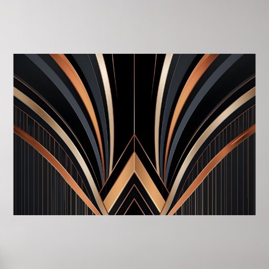 Art Deco Metallic Geometric Elegance Poster (Vorne)