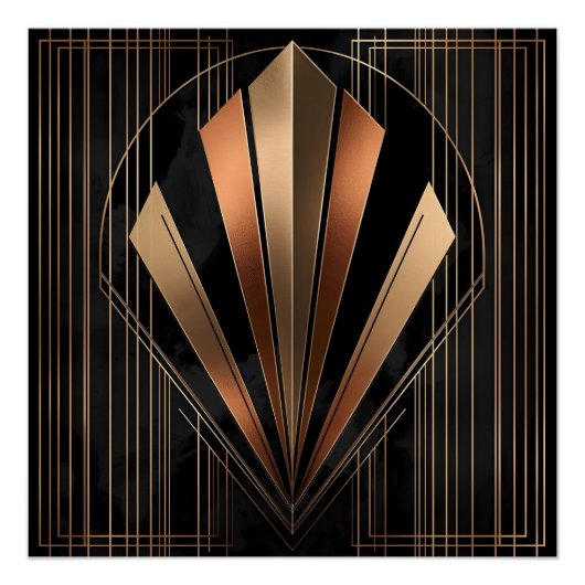 Art Deco Metallic Geometric Elegance Poster (Vorderseite)