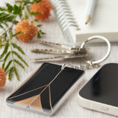 Art Deco Metallic Geometric Elegance Schlüsselanhänger (Vorderseite rechts)