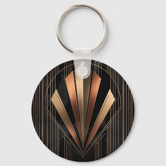 Art Deco Metallic Geometric Elegance Schlüsselanhänger (Vorderseite)