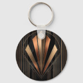 Art Deco Metallic Geometric Elegance Schlüsselanhänger (Rückseite)