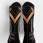 Art Deco Metallic Geometric Elegance Socken (Oben)