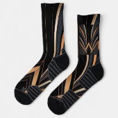 Art Deco Metallic Geometric Elegance Socken (Links)