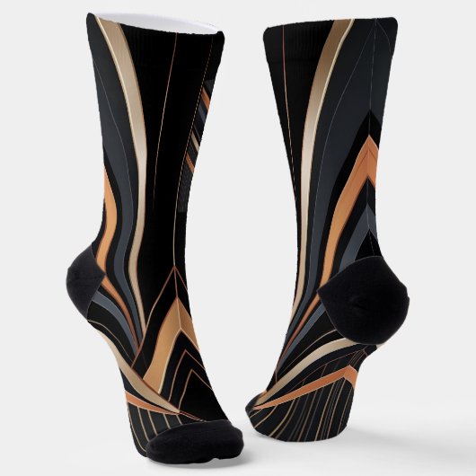 Art Deco Metallic Geometric Elegance Socken (Gewinkelt)