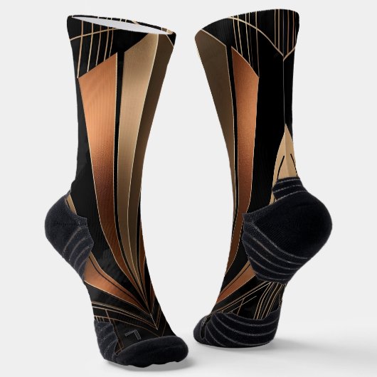 Art Deco Metallic Geometric Elegance Socken (Gewinkelt)