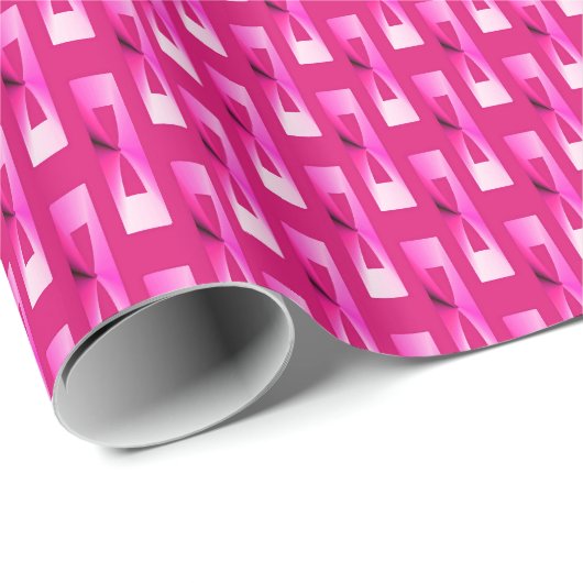 Art Deco Metallic Geometric - Fuchsia Pink Geschenkpapier (Rolleneckpunkt)