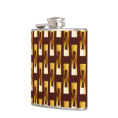 Art Deco Metallic Geometric - Gold und Schokolade Flachmann (Links)