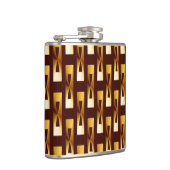 Art Deco Metallic Geometric - Gold und Schokolade Flachmann (Rechts)