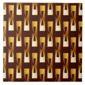 Art Deco Metallic Geometric - Gold und Schokolade Fliese (Vorderseite)