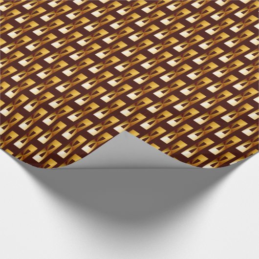 Art Deco Metallic Geometric - Gold und Schokolade Geschenkpapier (Ecke)
