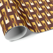 Art Deco Metallic Geometric - Gold und Schokolade Geschenkpapier (Rolleneckpunkt)