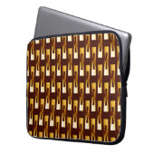 Art Deco Metallic Geometric - Gold und Schokolade Laptopschutzhülle (Vorderseite Links)