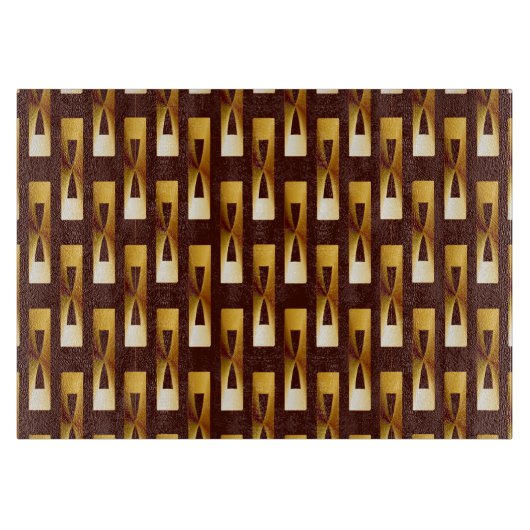 Art Deco Metallic Geometric - Gold und Schokolade Schneidebrett (Vorderseite)