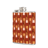 Art Deco Metallic Geometric - Kupfer und Rost Flachmann (Links)