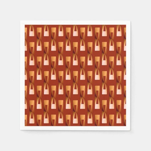 Art Deco Metallic Geometric - Kupfer und Rost Serviette (Vorderseite)