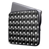 Art Deco Metallic Geometric - Silber und Schwarz Laptopschutzhülle (Vorderseite Links)
