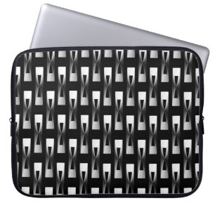 Art Deco Metallic Geometric - Silber und Schwarz Laptopschutzhülle