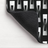 Art Deco Metallic Geometric - Silber und Schwarz Mousepad (Ecke)