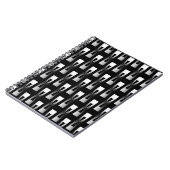 Art Deco Metallic Geometric - Silber und Schwarz Notizblock (Linke Seite)