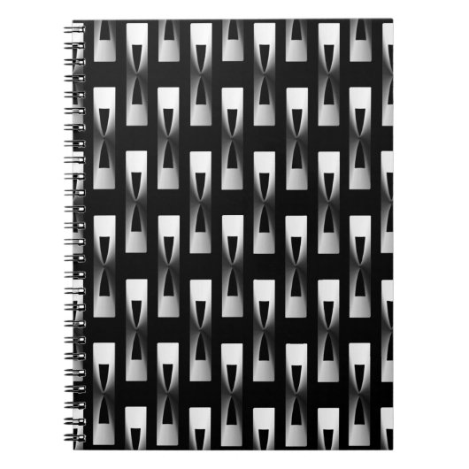 Art Deco Metallic Geometric - Silber und Schwarz Notizblock (Vorderseite)