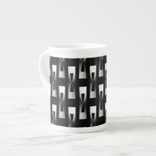 Art Deco Metallic Geometric - Silber und Schwarz Porzellantasse