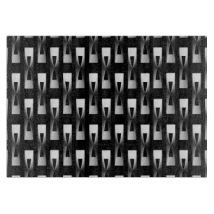 Art Deco Metallic Geometric - Silber und Schwarz Schneidebrett