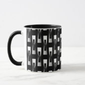 Art Deco Metallic Geometric - Silber und Schwarz Tasse (Links)