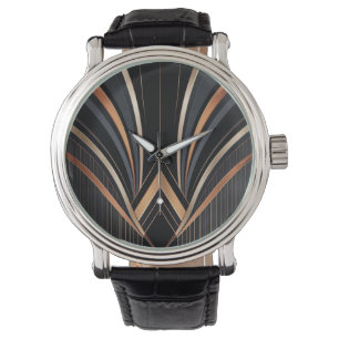Art Deco Metallische Geometrische Eleganz Armbanduhr