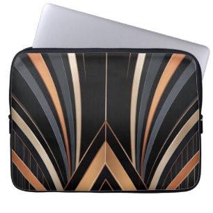 Art Deco Metallische Geometrische Eleganz Laptopschutzhülle