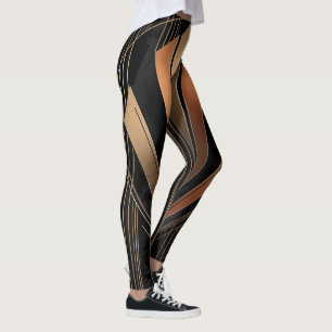 Art Deco Metallische Geometrische Eleganz Leggings