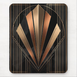 Art Deco Metallische Geometrische Eleganz Mousepad