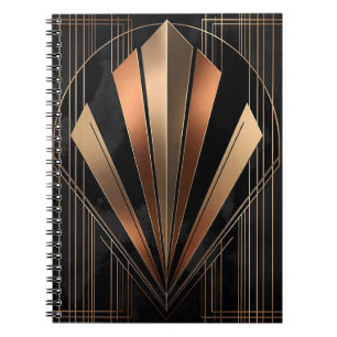 Art Deco Metallische Geometrische Eleganz Notizblock