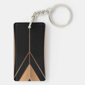 Art Deco Metallische Geometrische Eleganz Schlüsselanhänger (Rückseite)
