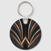 Art Deco Metallische Geometrische Eleganz Schlüsselanhänger (Vorderseite)