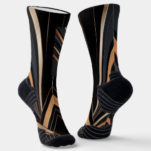 Art Deco Metallische Geometrische Eleganz Socken