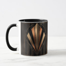 Art Deco Metallische Geometrische Eleganz Tasse