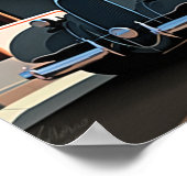 Art Deco Miami Beach Drive Sunset Poster (Ecke)