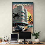 Art Deco Miami Beach Drive Sunset Poster<br><div class="desc">Art Deco Miami Beach Drive Sunset Poster aus den 30er Jahren</div>