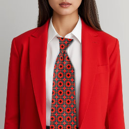 Art Deco Mikromuster rot und schwarz Krawatte