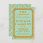 Art Deco Mini Probe Dinner Einladung (Vorne/Hinten)