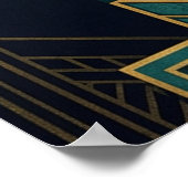 Art Deco Minimal Cat Profile Wall Art Poster (Ecke)