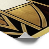 Art Deco Minimalist Noir Torbogen Katze Poster (Ecke)