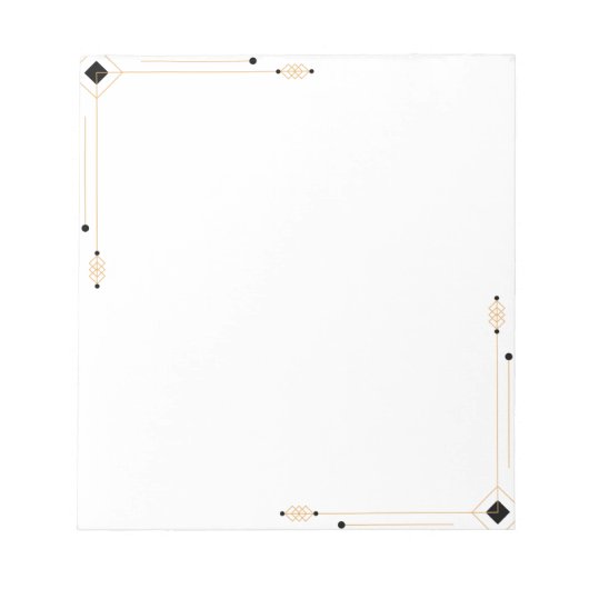 Art Deco Minimalistisch Notepad Notizblock (Vorderseite)