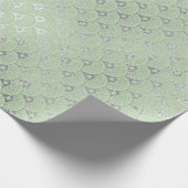 Art Deco Mint Green Silver Muscheln Vip Geschenkpapier (Ecke)
