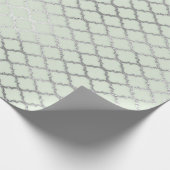 Art Deco Mint Green Silver Quarter Vip Geschenkpapier (Ecke)