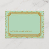 Art Deco Mint Hochzeiten Platzkarten (Rückseite)
