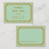 Art Deco Mint Hochzeiten Platzkarten (Vorne/Hinten)