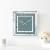 Art Deco Mint Quadratische Wanduhr (Zuhause)