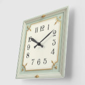 Art Deco Mint Quadratische Wanduhr (Winkel)